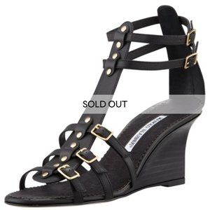 Manolo Blahnik Axez Wedge Gladiator Sandal